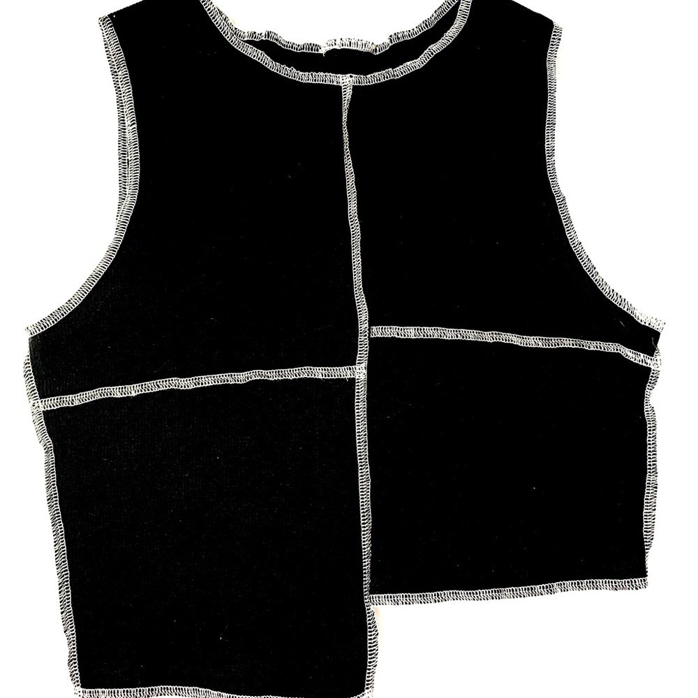 Black Overlock Top